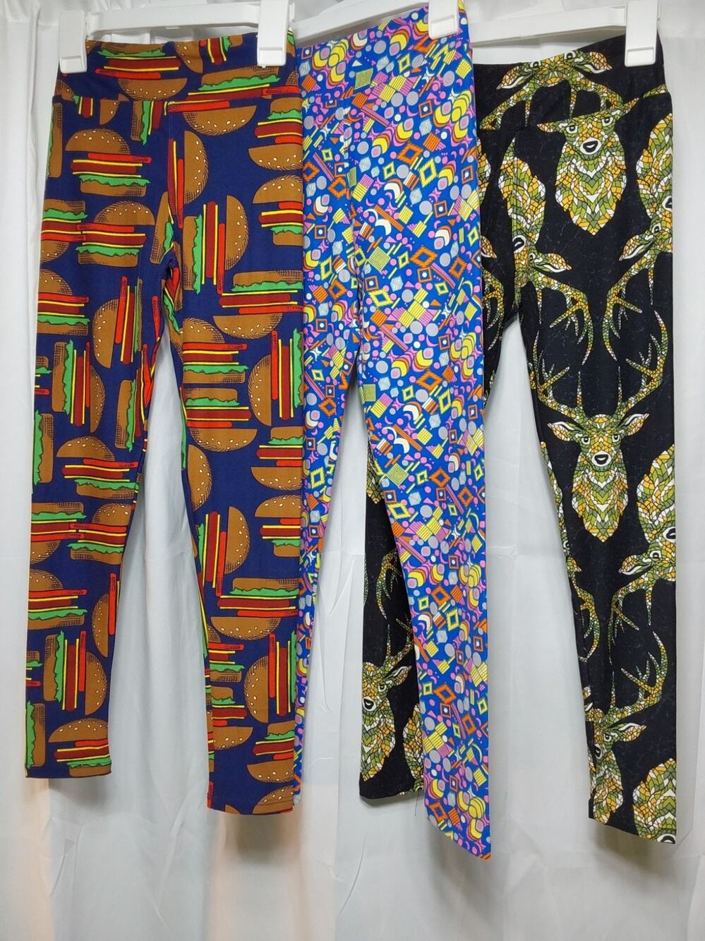 LuLaRoe Tween Multicolor High-Waist Ankle Leggings 3 Pack #K13